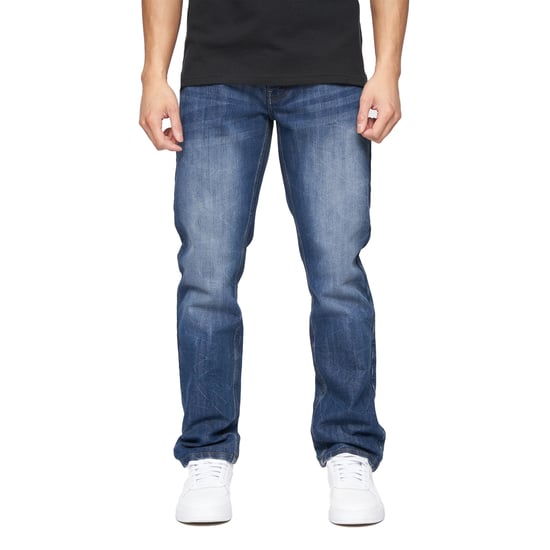Crosshatch Mens New Techno Denim Embossed Jeans (Stone Wash) - Image 1