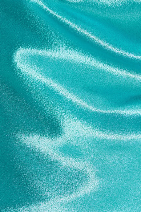 Aqua Satin Cross Back Maxi Dress