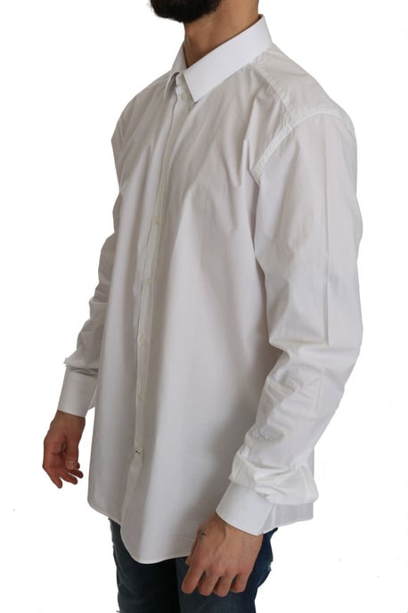 Camisa Slim de Hombre Dolce & Gabbana Blanca 100% Algodón GOLD - Image 2
