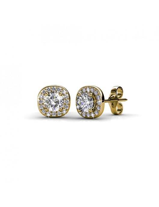 Pendientes Cushy - Oro y Cristal - Image 1