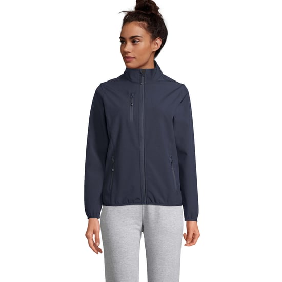SOLS Womens/Ladies Falcon Zipped Soft Shell Jacket (Abyss Blue) - Image 1