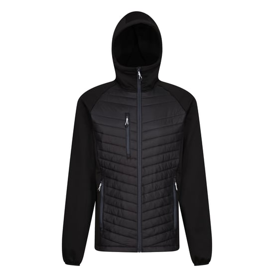 Regatta Mens Navigate Quilted Hybrid Jacket (Black/Seal Grey) - Image 1