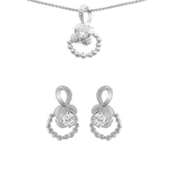 Orphelia Women's 925 Sterling Silver Set: Chain-Pendant + Earrings - Silver SET-5236 - Image 1