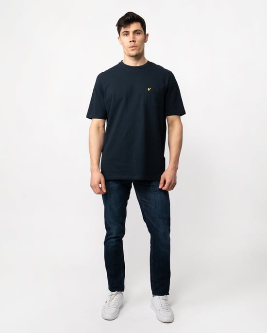 Lyle & Scott camiseta borgona Fletcher con logo bordado - Image 3