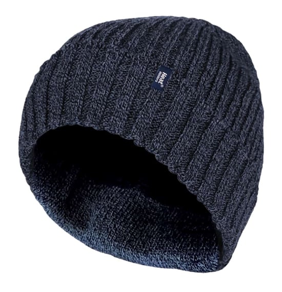 3.6 tog Fleece Lined Mens Thermal Turn Over Cuff Winter Beanie Hat - Image 1
