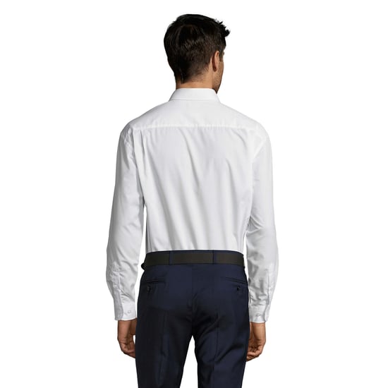 SOLS Mens Baltimore 95 Poplin Long-Sleeved Shirt (White) - Image 2