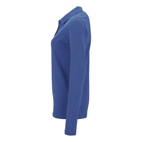 SOLS Womens/Ladies Perfect Pique Long-Sleeved Polo Shirt (Royal Blue) - Image 3