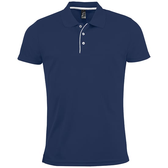 SOLS Mens Performer Short Sleeve Pique Polo Shirt (French Navy) - Image 2
