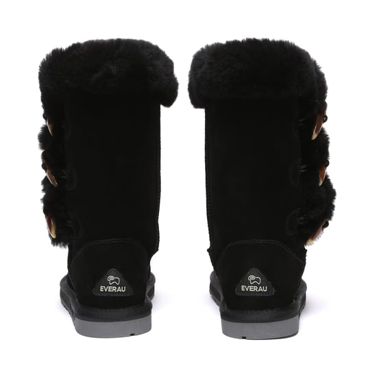 EVER AU Botas altas con botones de cuerno para mujer - Ashy - Image 5