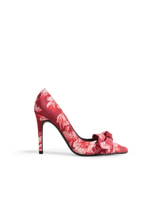 Ted Baker Ryama Tacón 100Mm Tapestry Glitch Bow, Rojo - Image 1