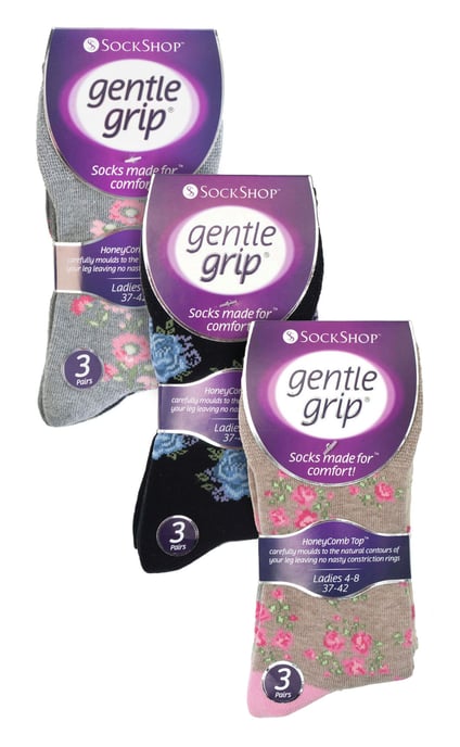 Paquete múltiple de 9 pares de calcetines no elásticos de algodón para mujer - Floral 1 - Image 2