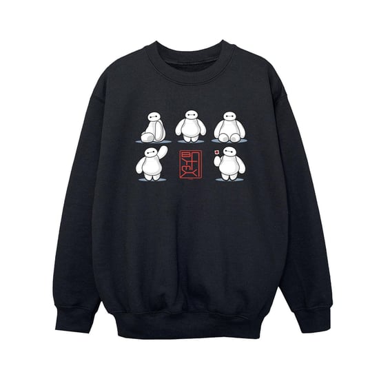 Disney Boys Big Hero 6 Baymax Many Poses Sweatshirt (Black) - Image 1