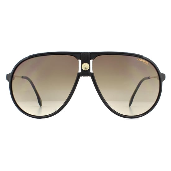 Carrera Aviator Mens Black Brown Gradient Sunglasses