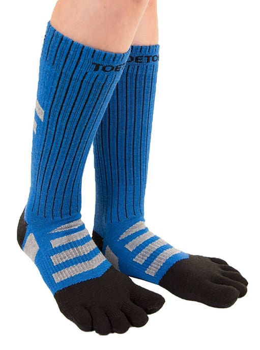 TOETOE - Calcetines de lana acolchados 3D Terry Walker para hombre y mujer - Negro y Azul - Image 2