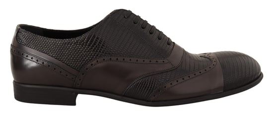Zapatos de vestir Oxford para hombre de cuero de lagarto marrón Dolce & Gabbana - Image 1