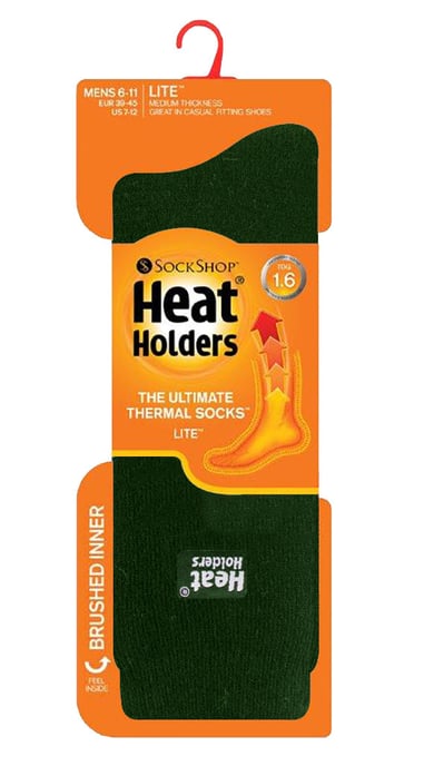 Heat Holders Lite - Multipack de 3 pares Calcetines térmicos aislantes para hombre para invierno | Calcetines finos y cálidos para vestir - Verde - Image 2