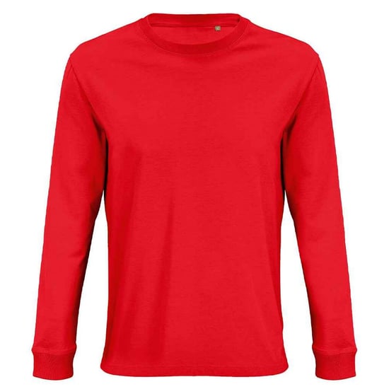 SOLS Unisex Adult Pioneer Organic Cotton Long-Sleeved T-Shirt (Bright Red) - Image 1
