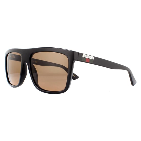 Gafas de sol cuadradas para hombre en negro y marrón de Gucci - Image 2