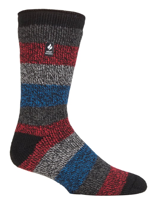 Calentadores - Calcetines Térmicos Extra Gruesos para Hombre | Invierno | Calcetines Aislantes de Forro Polar Cálido | Regalos para Hombre - Negro / Gris / Rojo (Milán) - Image 1