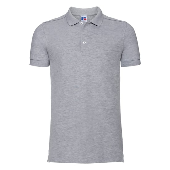 Russell Mens Stretch Short Sleeve Polo Shirt (Light Oxford) - Image 1