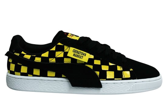 Puma Suede x Chinatown Market Black Yellow Low Lace Up Mens Trainers 370133 01