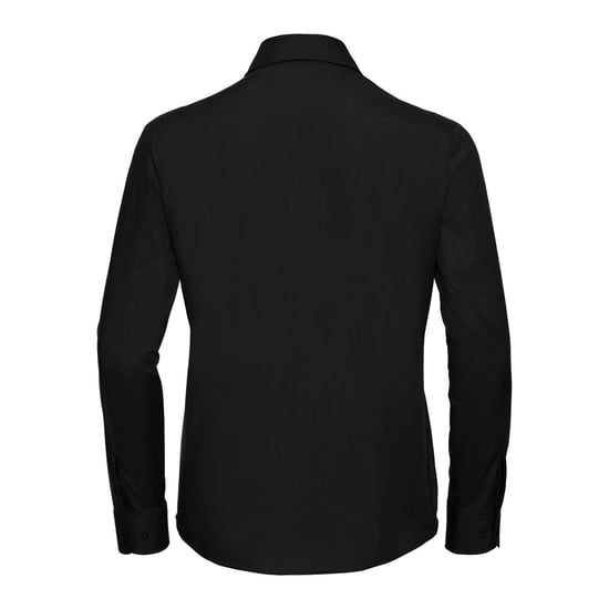 Russell Collection Womens/Ladies Poplin Easy-Care Long-Sleeved Shirt (Black) - Image 2