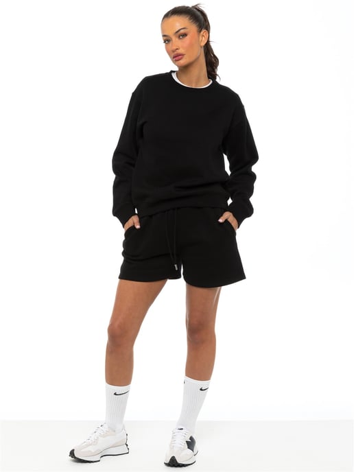 Enzo Chándal Sobredimensionado Con Pantalones Cortos - Negro - Image 3