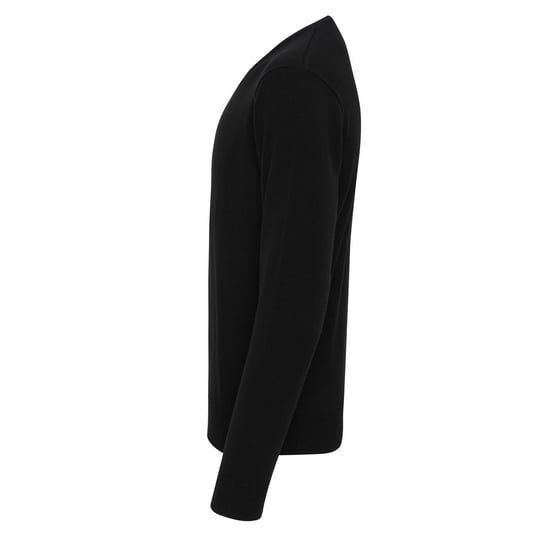 Premier Mens Essential Acrylic V Neck Sweatshirt (Black) - Image 3