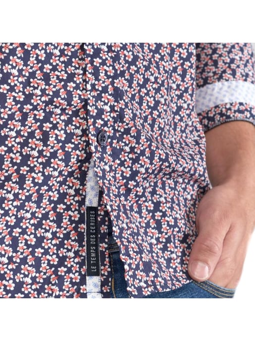 Le Temps Des Cerises Camisa Hombre Floy mit rotem Blumenmuster - Image 4
