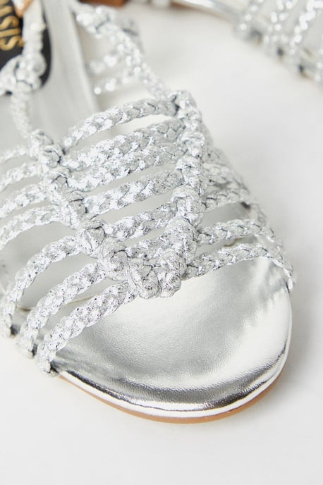 Luna Plaited Slingback Flat Sandals