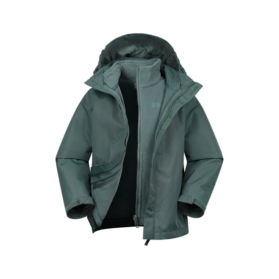 Mountain Warehouse Childrens/Kids Fell 3 in 1 Water Resistant Jacket (Dark Khaki) - Image 1