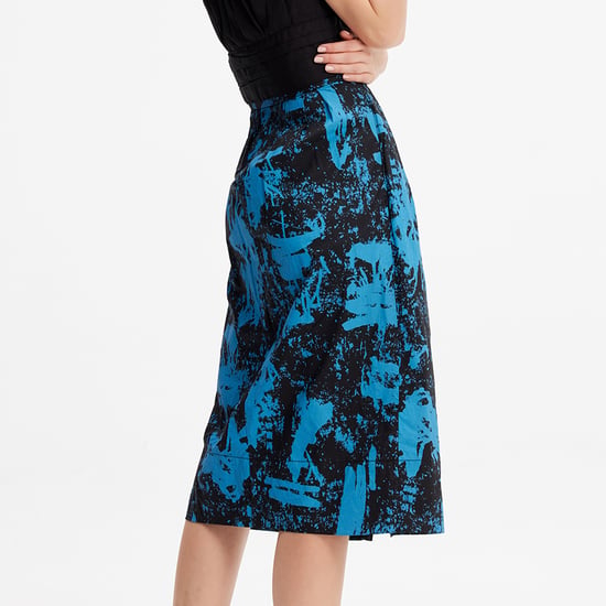 Buttoned straight skirt in cotton - Image 5
