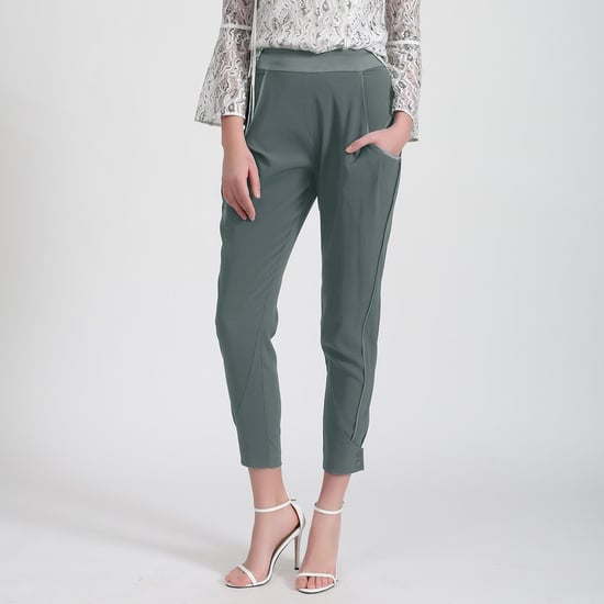 Bi-material tapered pants - Image 1