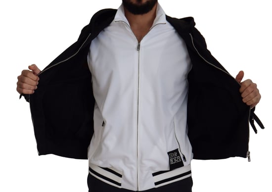 Chaqueta de hombre con capucha y cremallera completa en poliéster negro de Dolce & Gabbana - Image 6