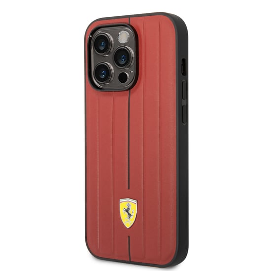 Ferrari iPhone 14 Logo Leather Phone Case