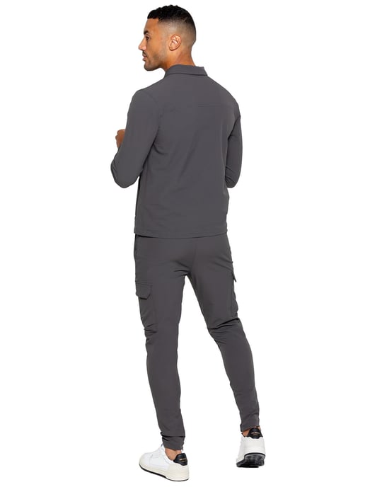Enzo | Conjunto de chándal Cargo Shacket para hombre - Gris - Image 3