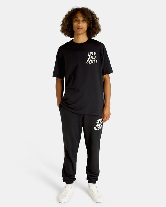 Lyle & Scott Ripple Logo Jogger in Black - Image 1
