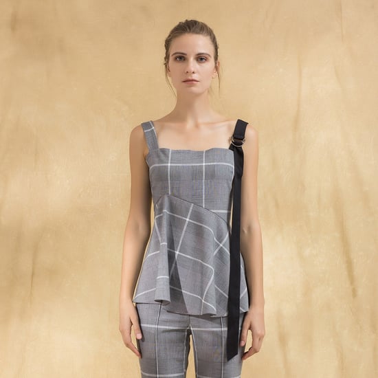 Flared tartan top - Image 3