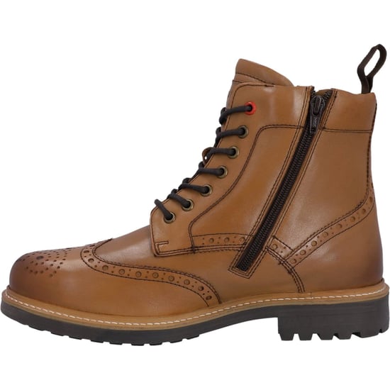 Hunter Cawdor Leather Men's Tan Brogues Shoes - Image 5