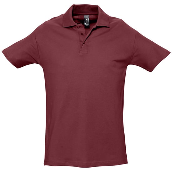 SOLS Mens Spring II Short Sleeve Heavyweight Polo Shirt (Burgundy) - Image 1