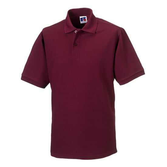 Russell Mens Polycotton Pique Hardwearing Polo Shirt (Burgundy) - Image 1