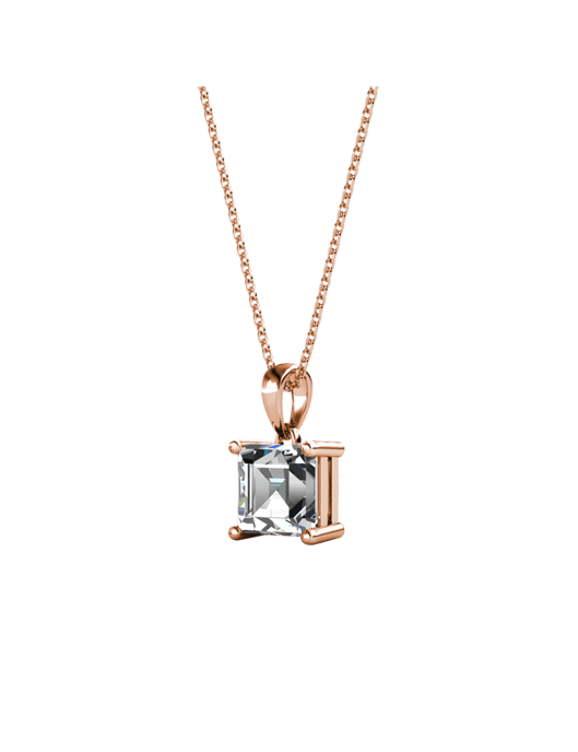 Conjunto Calle Cuadrado Simple - Oro Rosa y Cristal - Image 5