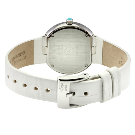 Reloj GV2 Arezzo con diamantes para mujer, caja SS, esfera turquesa, correa de cuero turquesa genuina hecha a mano en Italia - Image 2