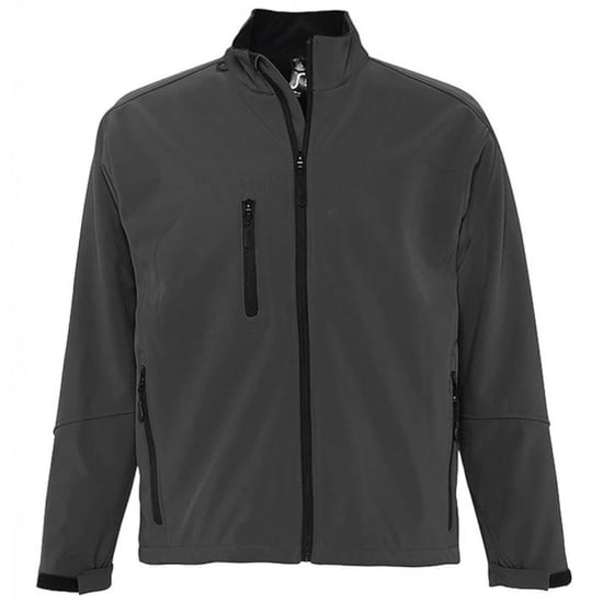 SOLS Mens Relax Soft Shell Jacket (Breathable, Windproof And Water Resistant) (Charcoal) - Image 1