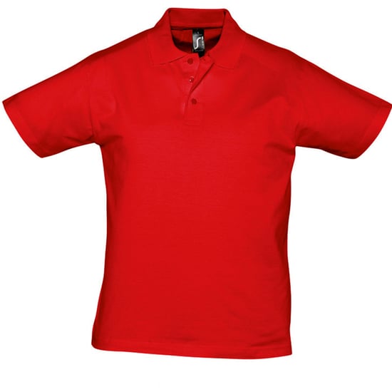 SOLS Mens Prescott Jersey Short Sleeve Polo Shirt (Red) - Image 1