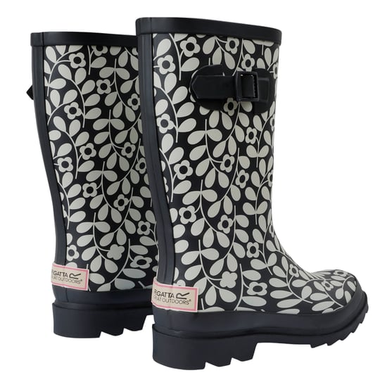 Regatta Womens/Ladies Orla Kiely Jasmine Flower Quarter Wellington Boots (Black) - Image 2