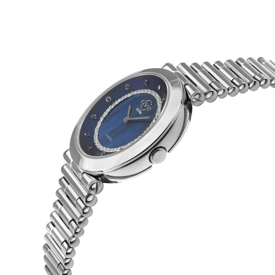Reloj de mujer Burano Quartz suizo con esfera de MOP, pulsera de acero inoxidable y diamantes. - Image 2