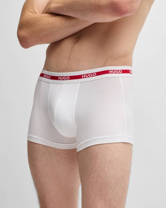 HUGO Planet 3-Pack Stretch-Cotton Logo Waistband Trunks NOS - Image 3