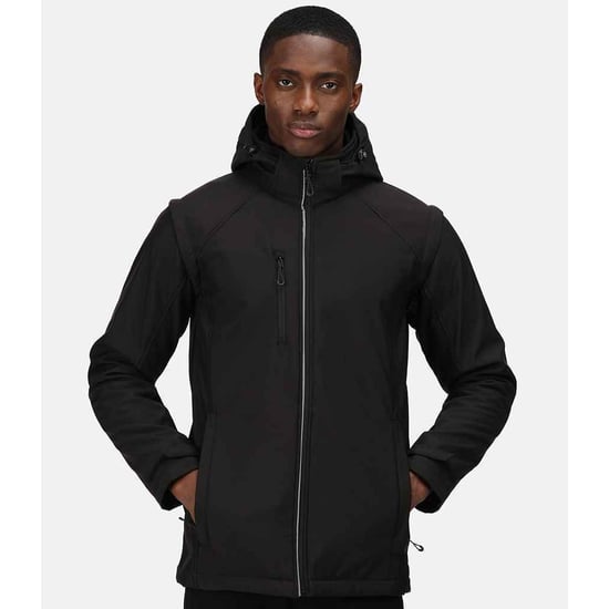 Regatta Mens Erasmus 4 In 1 Soft Shell Jacket (Black)