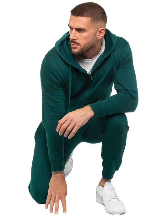 Enzo | Conjunto de chándal con capucha y cremallera para hombre - Verde - Image 6